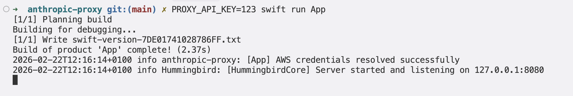 Starting the proxy from the command line